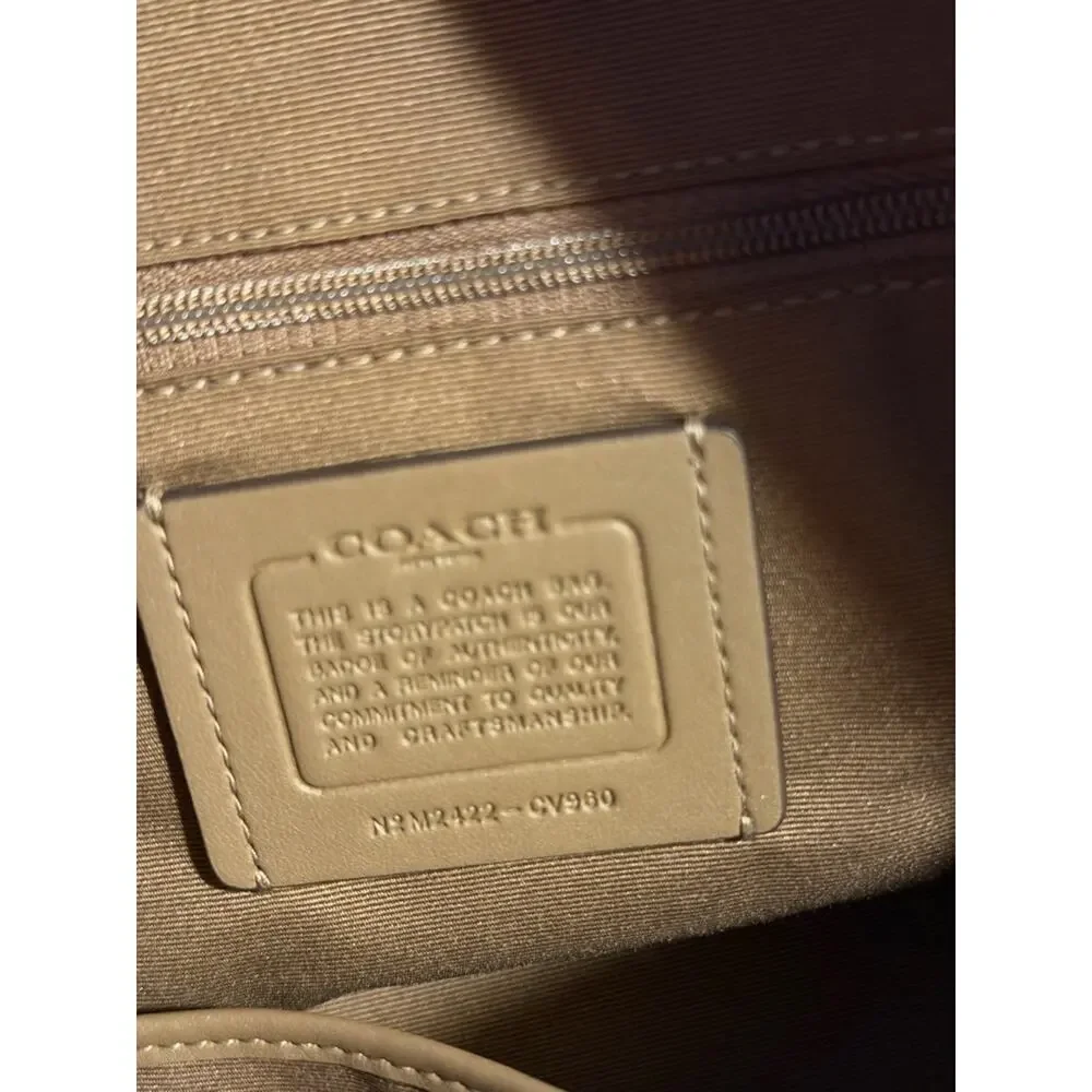 B6-005Coach Rowan Large Satchel Bag Crossbody In Leather/QB/Dark Stone CV960 NWT